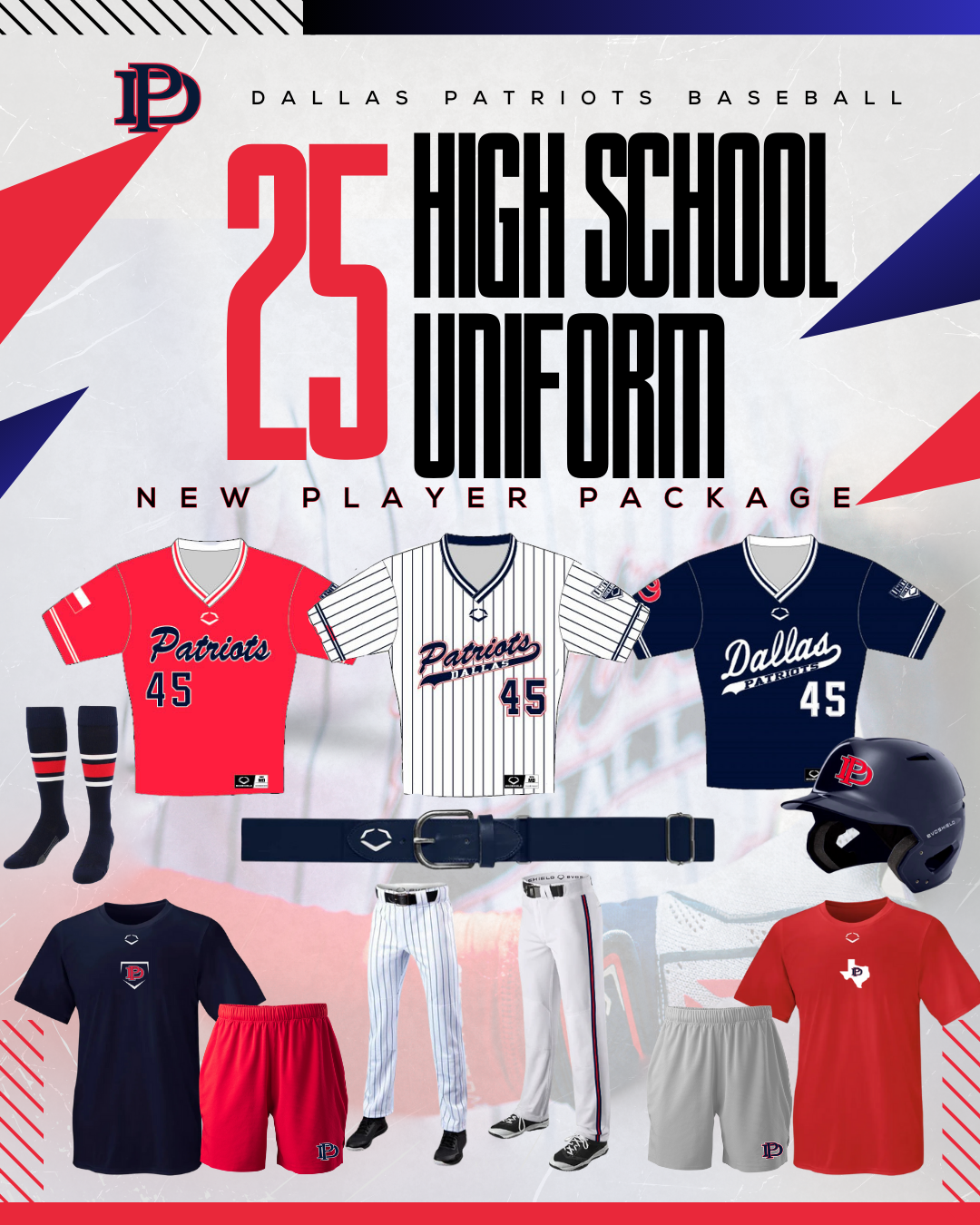 2025 High School New Player Package Dallas Patriots Online Shop 2025 High School New Player Package Dallas Patriots Online Shop